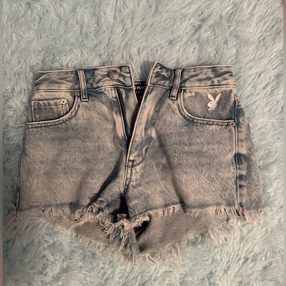 Pacsun Playboy Light Wash Jean Shorts - Picture 2 of 3